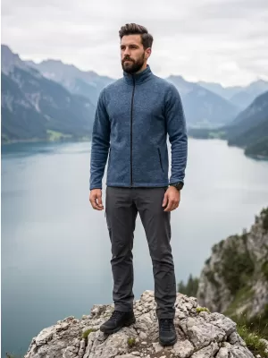 Herren-Sweatshirt aus Microfleece MALFINI FACTOR 852 DUNKLE DENIM-HIGHLIGHTS