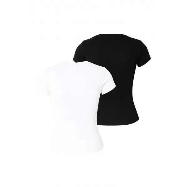  Damen-T-Shirt URBAN CLASSICS TB8569A-03102 SCHWARZ/WEIß 