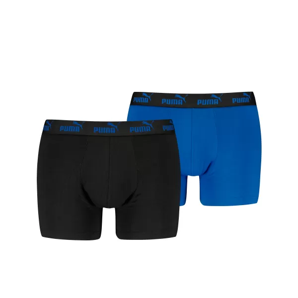  Herren-Boxershorts PUMA ELEMENTS MEN BASIC BOXERS 2P 93875301 SCHWARZ/BLAU 
