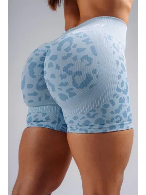 Kompressions-Push-up-Shorts mit Leopardenmuster NEBBIA PRIMAL 856 BLAUER LEOPARD