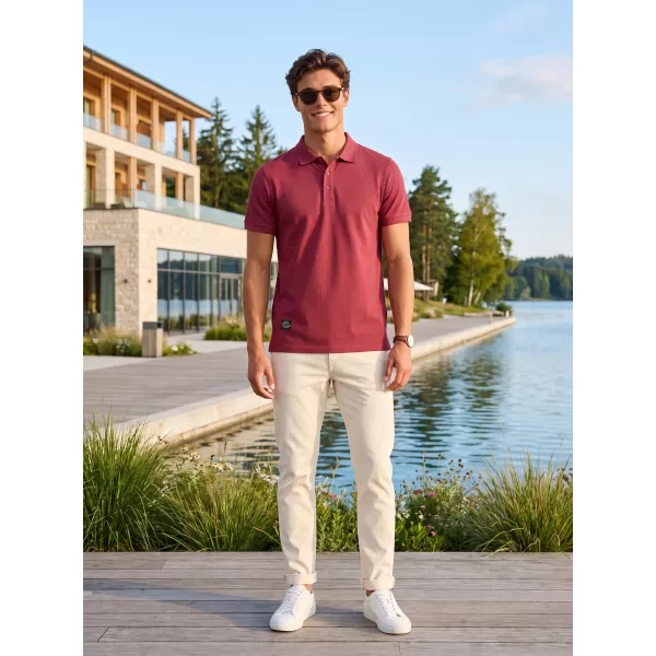  Herren-T-Shirt mit Kragen ALTISPORT NP/ALMST90601 BURGUND 