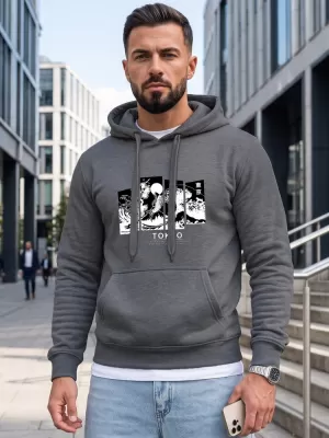 Herren-Sweatshirt DSTREET NX5146BX-05-09 DUNKELGRAU