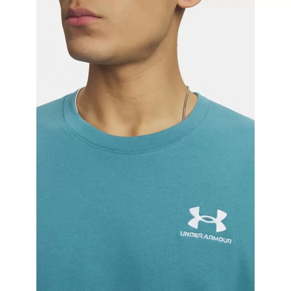  Herren-T-Shirt UNDER ARMOUR M LOGO EMB HEAVYWEIGHT SS 1373997-466 BLAU 