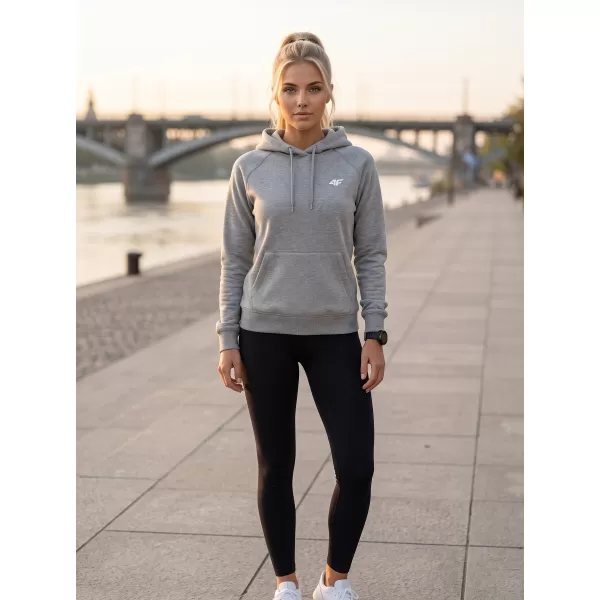 Damen-Sweatshirt 4F WMM00TSWSF2536 KALTE HELLGRAUE MELANGE 
