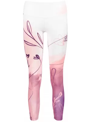 Lange Premium-Leggings für Damen (neue Größen) ALTISPORT VOJ/ALW083LEG05 WEIß ROSA