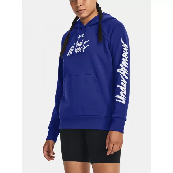  Damen-Sweatshirt UNDER ARMOUR UA RIVAL FLEECE GRAPHIC HDY 1379609-400 BLAU 