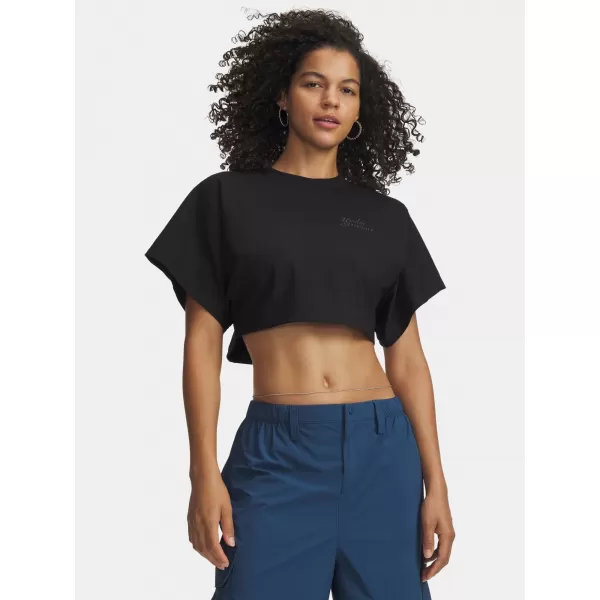  Damen-T-Shirt UNDER ARMOUR CROPPED SCRIPT SS TEE 6009677-008 SCHWARZ 