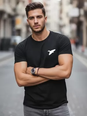 Herren-T-Shirt DSTREET NX0183R-BK SCHWARZ
