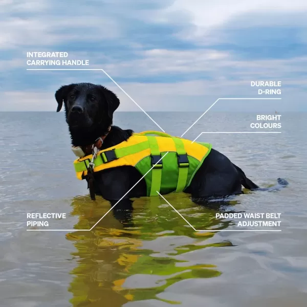  Schwimmweste RESTUBE pro psy GRÜN/GELB 