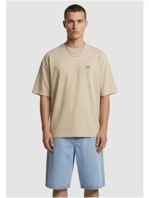 Herren-T-Shirt URBAN CLASSICS TB8756 WEIß/SAND