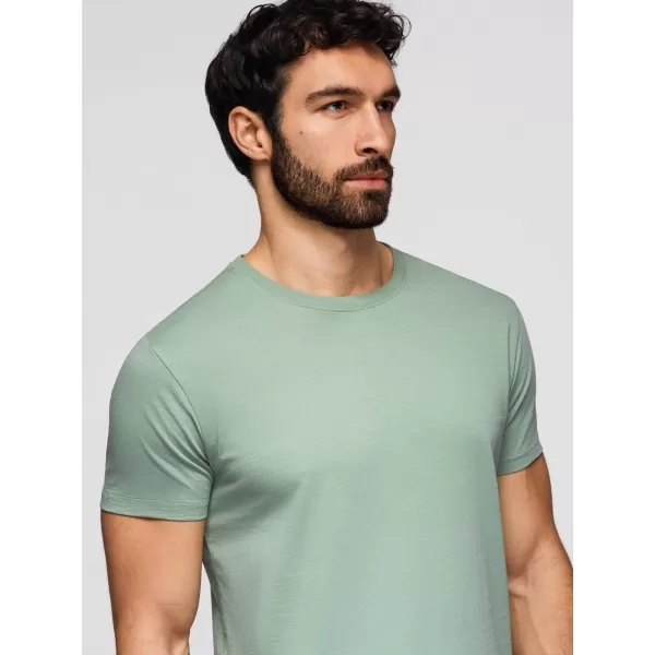  Herren-T-Shirt OMBRE OM-TSBS-0268 GRAUGRÜN/WEIß/BEIGE 