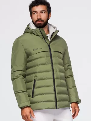 Winter-Steppjacke für Herren OMBRE OM-JAHP-0305 OLIVE