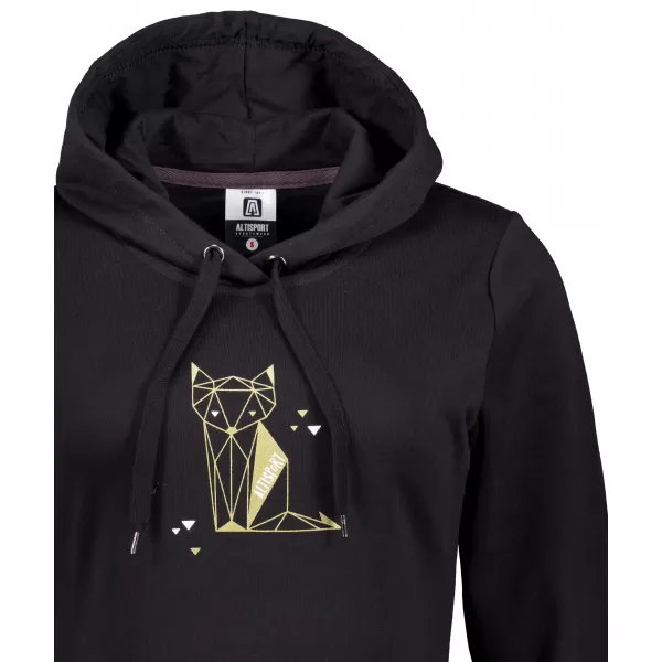  Erweitertes Damen-Sweatshirt ALTISPORT ALW091419 SCHWARZ UND GOLD 