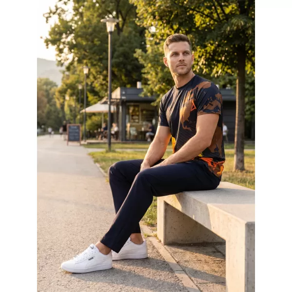  Herren Freizeithemd Premium ALTISPORT VOJ/ALM130TR06 SCHWARZ-ORANGE 