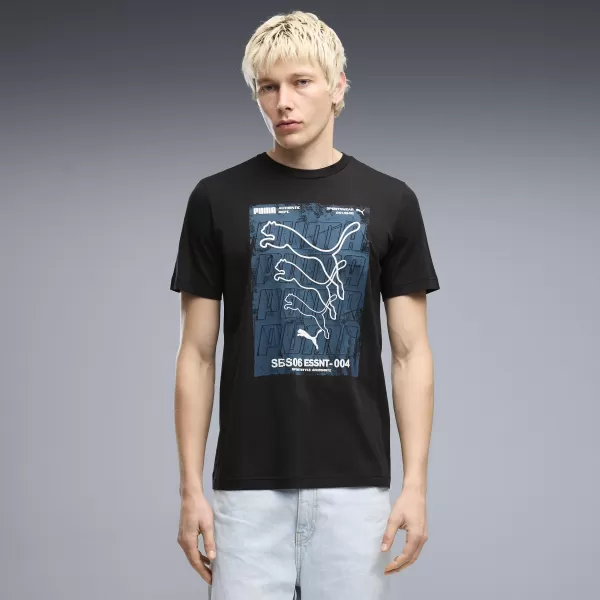  Herren-T-Shirt PUMA GRAPHICS BOX TEE 69436601 PUMA SCHWARZ 