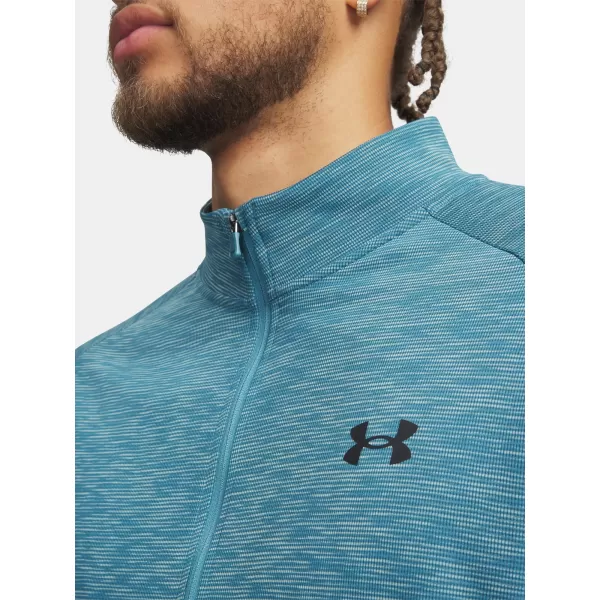 Herren-T-Shirt UNDER ARMOUR TECH TEXTURED 1/2 ZIP 1382797-466 BLAU 