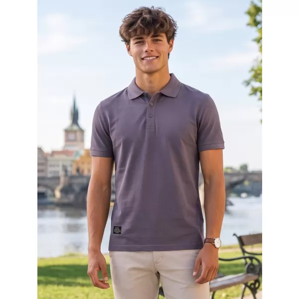  Herren-T-Shirt mit Kragen ALTISPORT NP/ALMST90601 SCHIEFERGRAU 