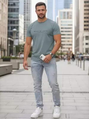 Herren-T-Shirt DSTREET NX5123R-SB BLAU