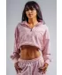 Sweatshirt mit halbem Reißverschluss und Leopardenmuster NEBBIA PRIMAL 866 ROSA LEOPARD