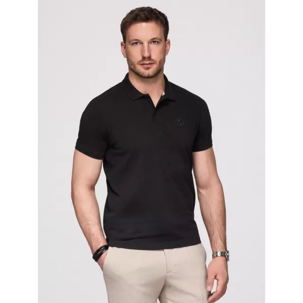  Herren-T-Shirt mit Kragen OMBRE OM-POBS-0171 SCHWARZ/MARINE/WEIß 