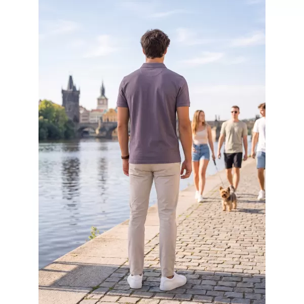  Herren-T-Shirt mit Kragen ALTISPORT NP/ALMST90601 SCHIEFERGRAU 