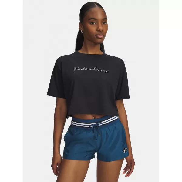  Damen-T-Shirt UNDER ARMOUR W WM CROP SS 6010588-001 SCHWARZ 