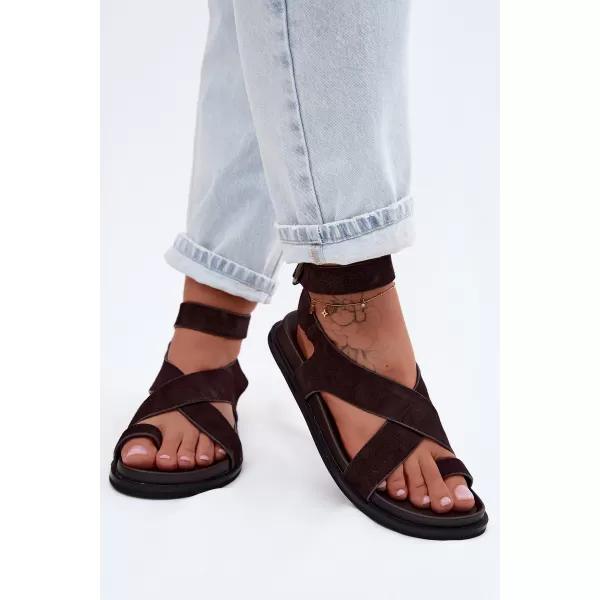  Damensandalen D&A CR61-3049 KAFFEE 