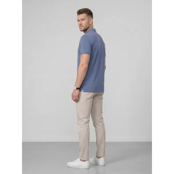  Herren-T-Shirt mit Kragen 4F WMM00TPTSM0770 DENIM 