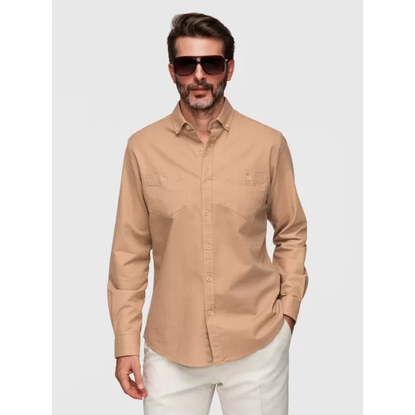  Herrenhemd OMBRE N-OM-SHCS-0134 HELLBRAUN 