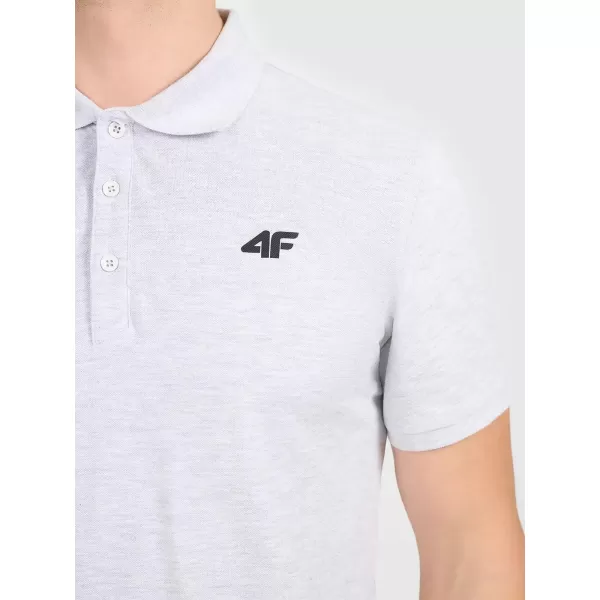  Herren-T-Shirt mit Kragen 4F WMM00TPTSM0771 KALTE HELLGRAUE MELANGE 