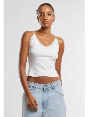 Damen-Tanktop URBAN CLASSICS TB7514A SCHWARZ/CREMEWEIß