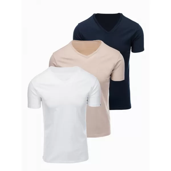  Herren-T-Shirt OMBRE OM-TSBS-0281 WEIß/SAND/MARINE 