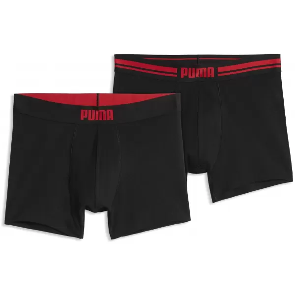  Herren-Boxershorts PUMA MEN EVERYDAY PLACED LOGO BOXER 2P 93847618 ROTE KOMBINATION 