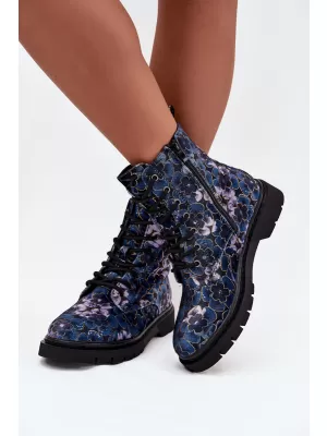 Damen-Stiefeletten ARTIKER 57C1052 BLAUE BLUMEN
