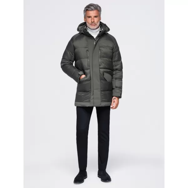  Herren-Winterjacke OMBRE OM-JALJ-0263 DUNKLES OLIV 
