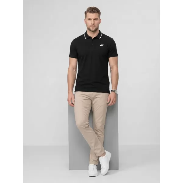  Herren-T-Shirt mit Kragen 4F WMM00TPTSM0773 TIEFSCHWARZ 