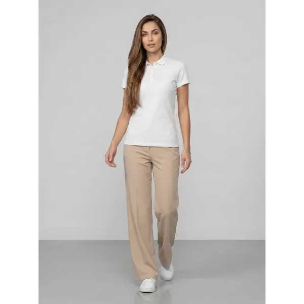  Damen-T-Shirt mit Kragen 4F WMM00TPTSF0768 WEIß 