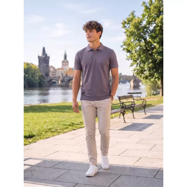  Herren-T-Shirt mit Kragen ALTISPORT NP/ALMST90601 SCHIEFERGRAU 
