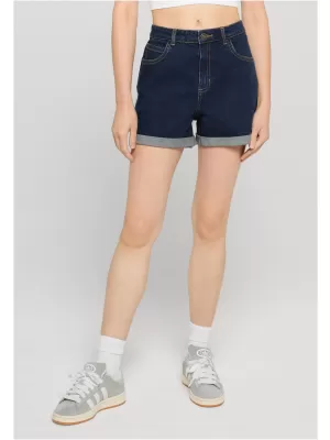 Damen-Shorts URBAN CLASSICS TB8371 DUNKELBLAU GEWASCHEN