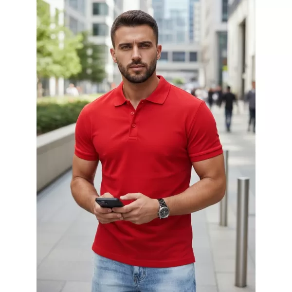 Herren-T-Shirt mit Kragen DSTREET PX0515 ROT 