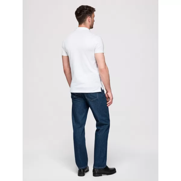  Herren-T-Shirt mit Kragen OMBRE OM-POBS-0171 WEIß/WEIß/HELLBRAUN 