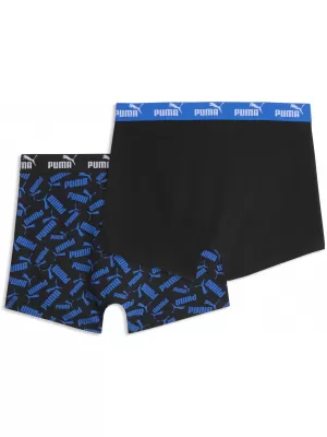 Herren-Boxershorts PUMA MEN ELEMENTS SCATTERED PRINT BOXERS 94780202 BLAU/SCHWARZ