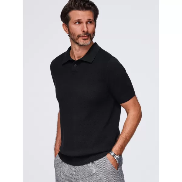  Herren-Poloshirt OMBRE OM-POSS-0178 SCHWARZ 
