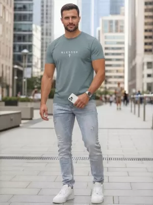 Herren-T-Shirt DSTREET NX5124R-SB BLAU