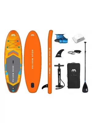 Paddleboard mit Motor AQUA MARINA GO Turbo 320 GELBGRAU