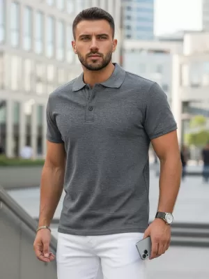 Herren-T-Shirt mit Kragen DSTREET PX0509 DUNKELGRAU