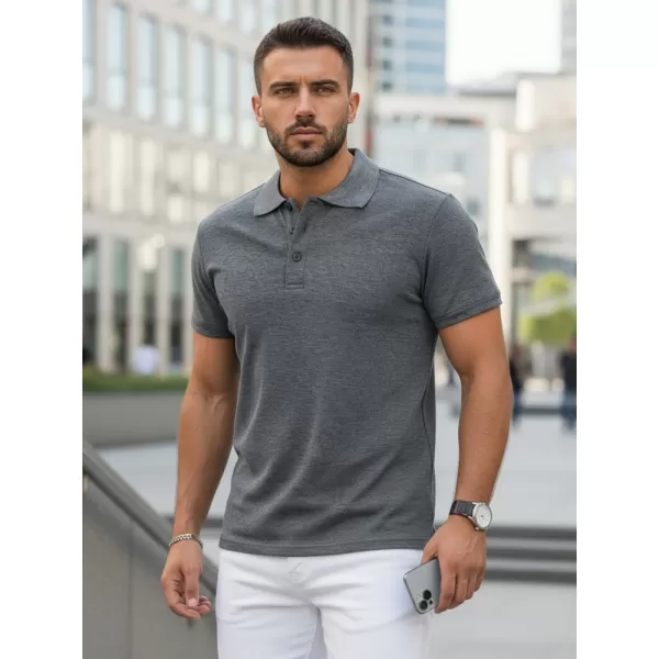  Herren-T-Shirt mit Kragen DSTREET PX0509 DUNKELGRAU 