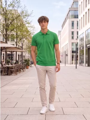 Herren-T-Shirt mit Kragen ALTISPORT NP/ALMST90601 KELLY GREEN