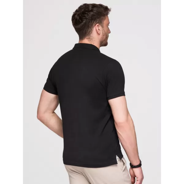  Herren-T-Shirt mit Kragen OMBRE OM-POBS-0171 SCHWARZ/MARINE/WEIß 