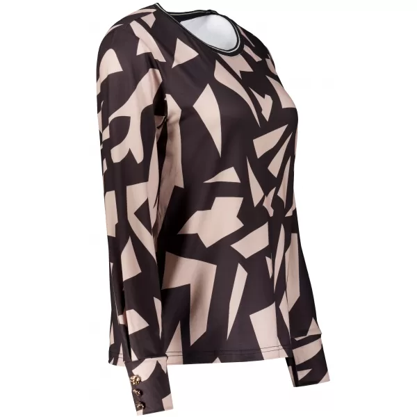  Damen-T-Shirt ALTISPORT ILENA SCHWARZ/BEIGE 